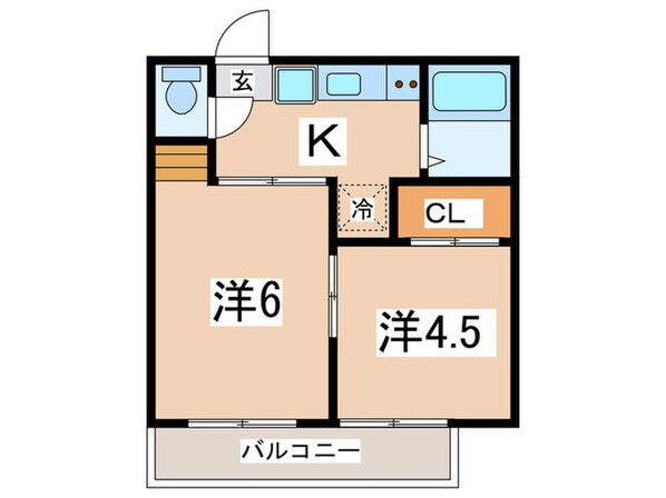 大山コ－ポの物件間取画像